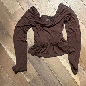 Brown Women's Peplum Blouse